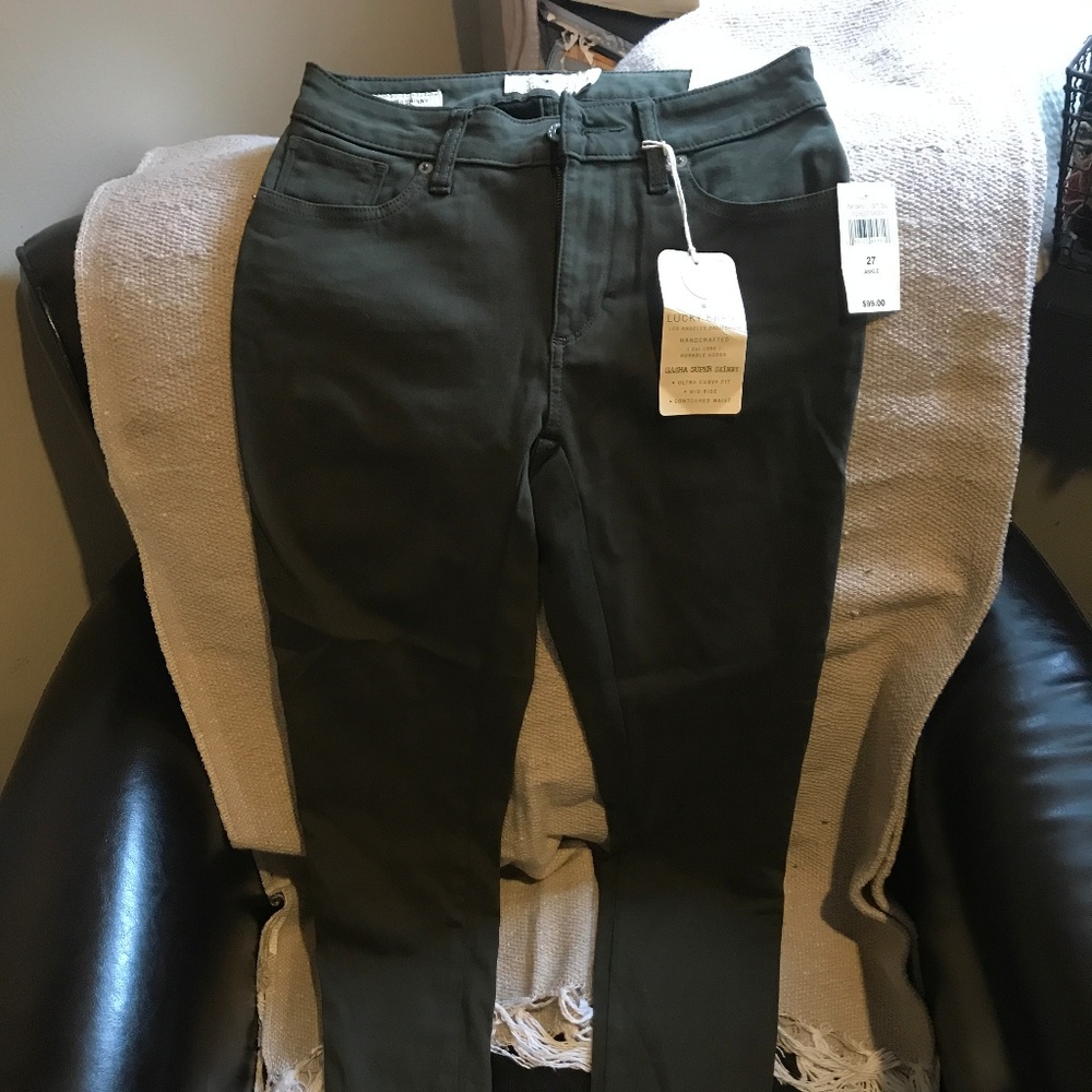 Sasha Super Skinny Green Stretchy Pants